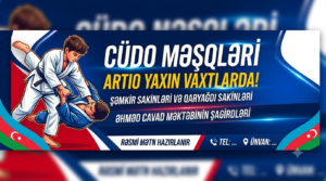 ​📢 ŞƏMKİR SAKİNLƏRİNİN NƏZƏRİNƏ: YENİ CÜDO MƏŞQLƏRİ BAŞLAYIR!​Əziz şəmkirlilər, Əhməd Cavad məktəbinin dəyərli şagirdləri və Qaryağdı qəsəbəsinin sakinləri!​Sizlərə böyük bir sevinclə bildirmək istəyirik ki, bölgəmizdə sağlam nəslin yetişməsi və yeniyetmələrin idmana olan marağının artırılması məqsədilə yaxın vaxtlarda Cüdo məşqlərinə start verilir!​🥋 Cüdo — yalnız fiziki güc deyil, həm də yüksək nizam-intizam, özünəinam və xarakter formalaşdıran bir idman növüdü Ünvan ƏhmədCavad məktəbinin zalı